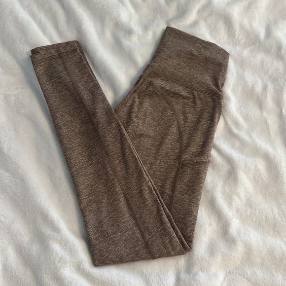 Aerie Leggings w/ pockets - Nude/Heathered Brown - Picture 3 of 5
